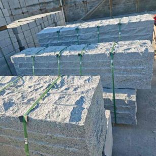 宿迁芝麻白自然面整石 坐凳