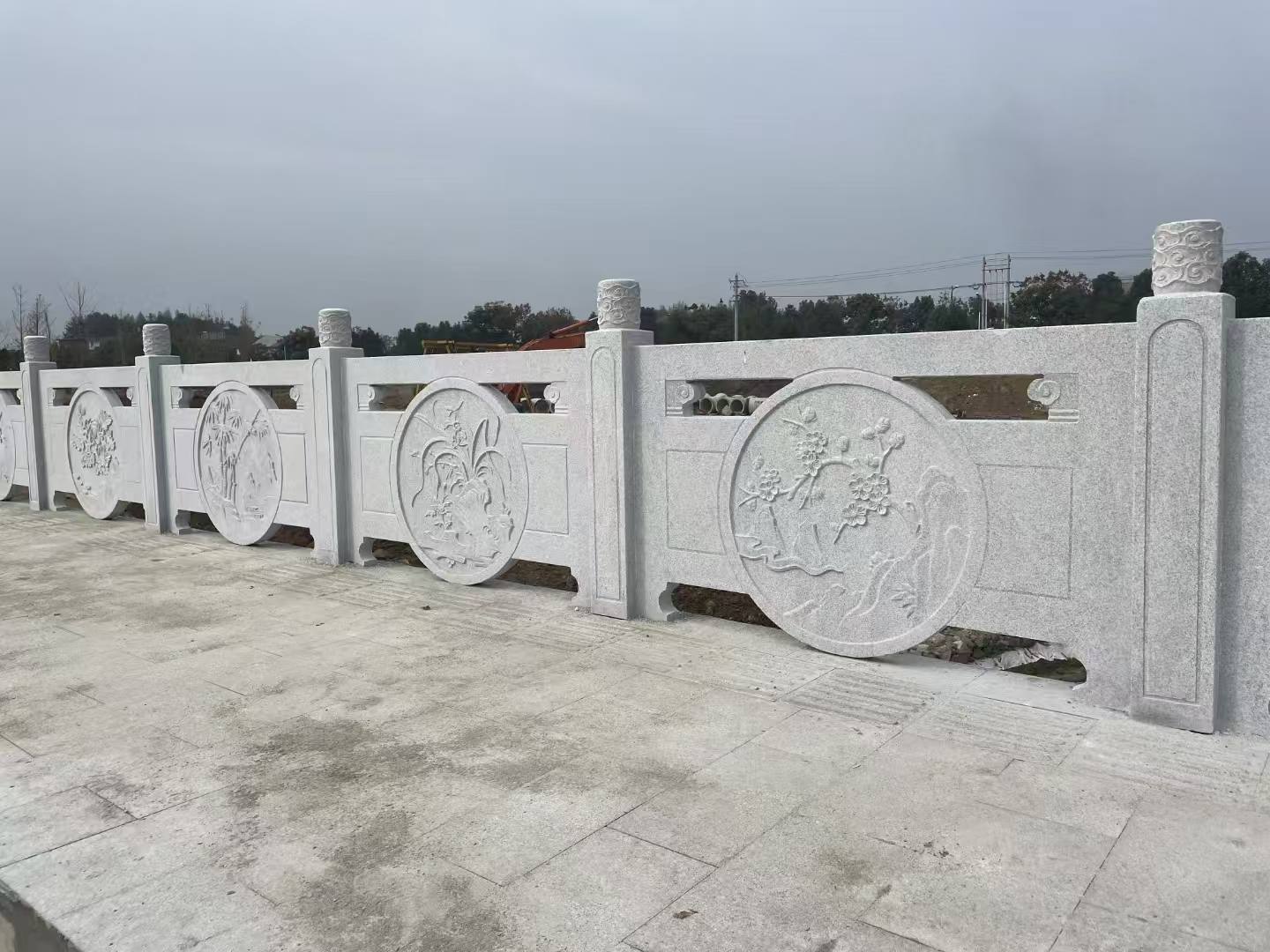 宿迁芝麻白河道栏杆 石材栏杆